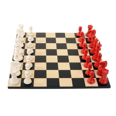Bold Chess Classic Red v Gloss White | Staunton Chess Sets