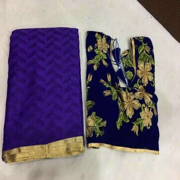 Casual Wear Blue Patola Saree | GirlyPick