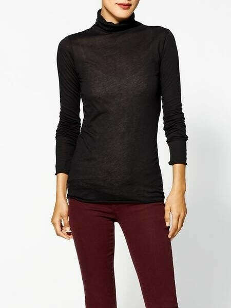 Enza Costa Black Long Sleeve Turtleneck