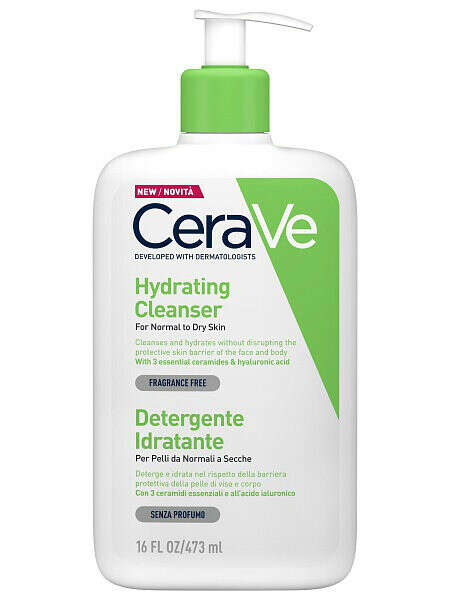 Увлажняющий очищающий крем-гель для нормальной и сухой кожи лица и тела (473 мл), CeraVe