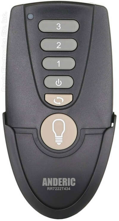 ANDERIC RR7222T434 for Hampton Bay Ceiling Fan Remote Control