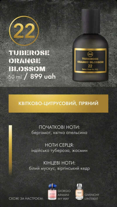 Парфюм TUBEROSE ORANGE BLOSSOM №22 від amazing.aroma