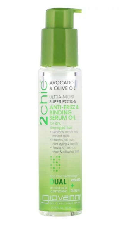 Giovanni, 2chic, Ultra-Moist Super Potion Anti-Frizz & Binding Serum Oil, Avocado & Olive Oil, 2.75 fl oz (81 ml)