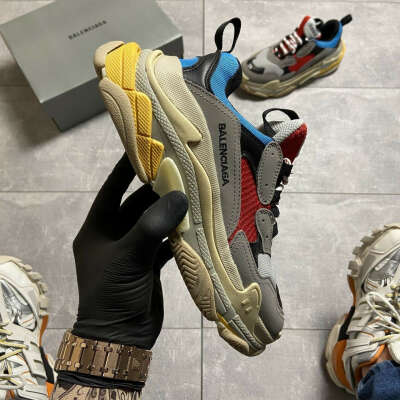 Кроссовки BALENCIAGA TRIPLE S GRAY RED BLUE 40 КОПИЯ