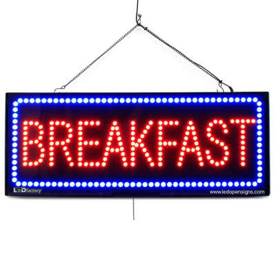 Breakfast- Large LED Window Sign (#2653)