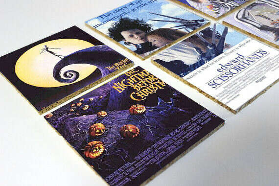 Tim Burton Movie Posters Cork Coasters Set - You Pick the Posters!
