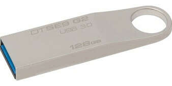 USB Флеш-накопитель Kingston DataTraveler SE9 G2 3.0 128 ГБ, серебристый