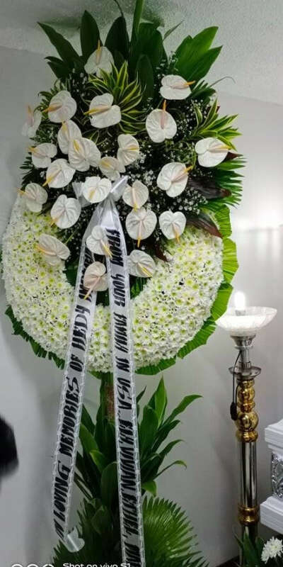 Pure White Funeral Wreath | mscpFuneral Flowers Philippines