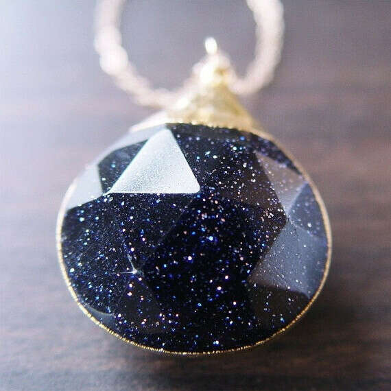 Midnight Goldstone Star Necklace