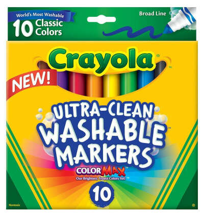 Фломастеры маркеры Crayola 10 смывающиеся Washable Markers,                                    Днепр