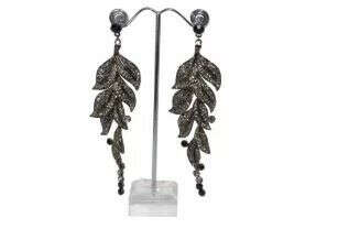 Beautiful Designer Earrings- Black Leaf