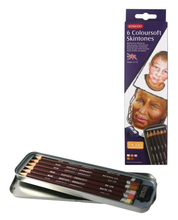 Набор цветных карандашей COLOURSOFT 6цв. оттенки кожи, точилка, блистер