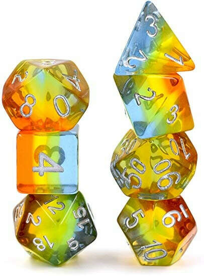DND Dice Polyhedral Dice Sets Aurora Dice for D&D Dungeons & Dragons Role Playing Gaming Dice with Velvet Dice Bags
