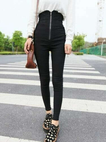 Casual Fiber Purity Straight High Rise Trousers Casual Pants