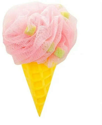 Описание DOLCE MILK Мочалка мороженое желтая/розовая