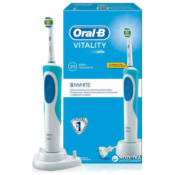 Электрическая зубная щетка ORAL-B BRAUN Vitality 3D White/D12 (4210201043607)