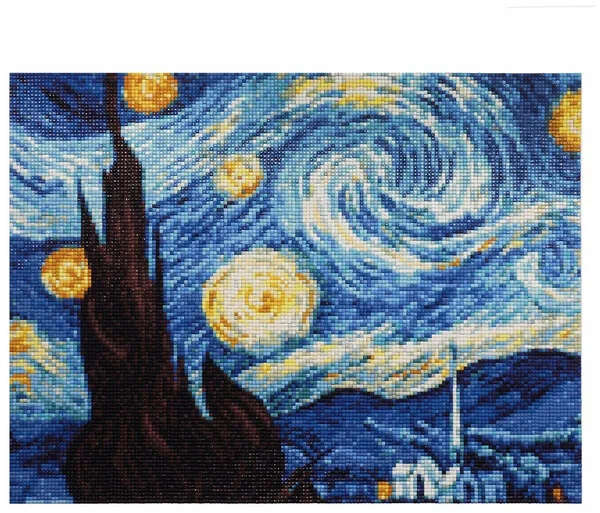 Алмазная мозаика 'Звездная ночь' В. Ван Гог, 30*40см, Cristyle