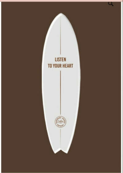 Интерьерная серфдоска LISTEN TO YOUR HEART