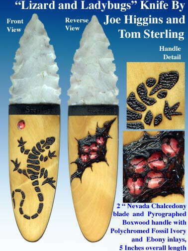 Sterling Sculptures - "Lizard and Ladybugs" Knife