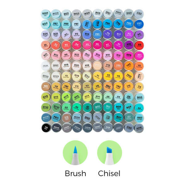 Ohuhu Dual Tip, 120-Color Sketch Marker, Alcohol-based Brush Markers Bonus  1 Blender 