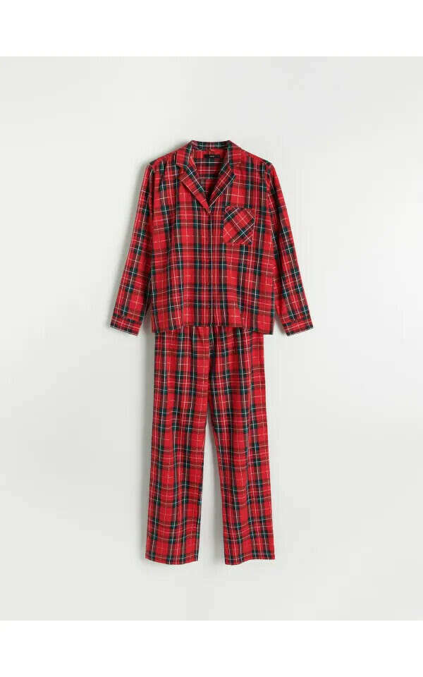 L-XL Kétrészes, kockás pizsama, RESERVED, 5710I-33X