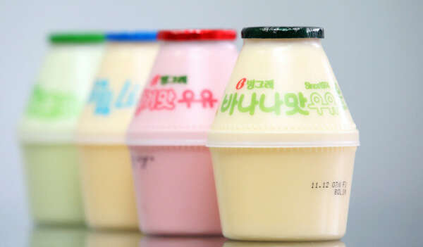Корейское соевое молоко банановое или клубничное