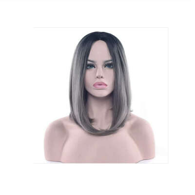 Synthetic Hair Ombre Hair Short Bob Wigs Straight Cosplay Wig for Women