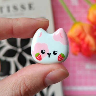 Брошка "Котик розовый" от Mari_clouds
