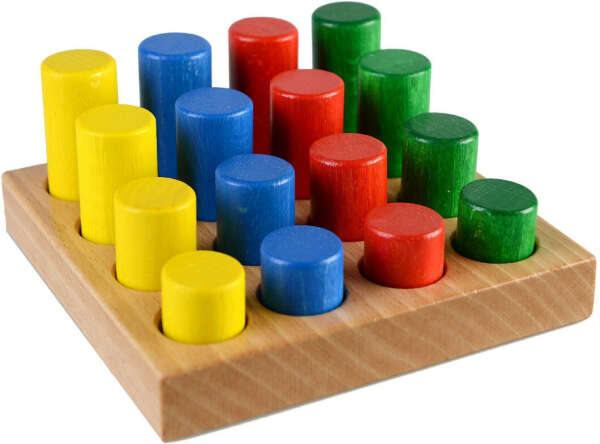Деревянная игрушка Цветные цилиндры в коробке, ТМ Тато, цена 265 грн., купить в Хмельницком — Prom.ua (ID#543862002)