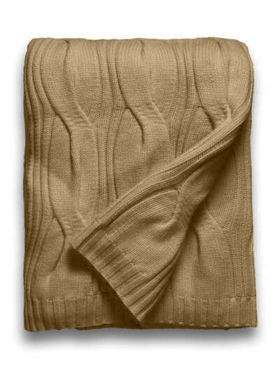 New York Heather Taupe Cashmere Throw