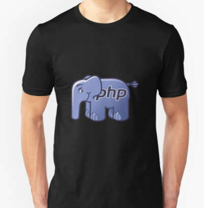 PHP ElePHPant Logo (Black background) Slim Fit T-Shirt