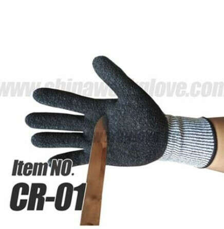level 5/3 Cut-resistant gloves with latex coated/ HPPE Anti-cut dipped safety gloves