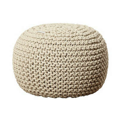 Designer natural woven knitted pouf at debenhams.com