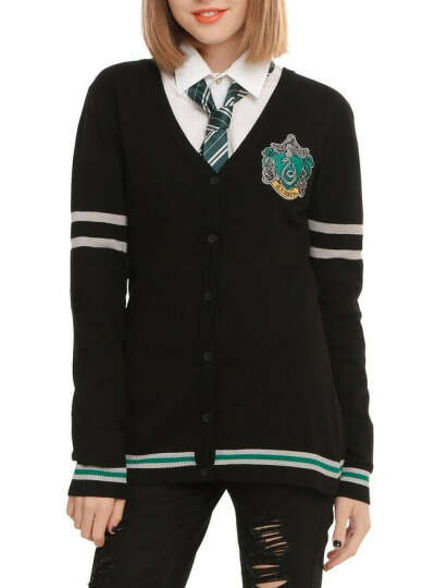 Harry Potter Slytherin Girls Cardigan at Amazon Women’s Clothing store: