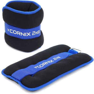 Обважнювачі-манжети Cornix для ніг та рук 2 x 2 кг Чорно-сині