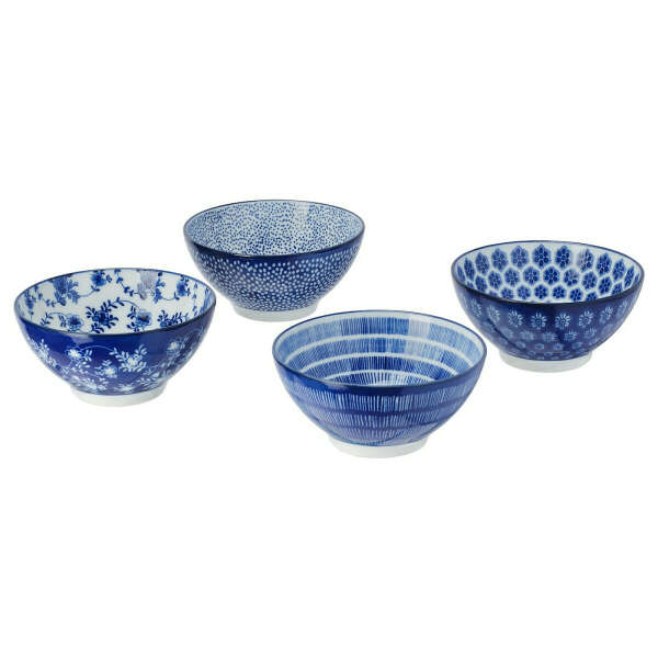 ENTUSIASM Bowl, patterned/blue, 12 cm - IKEA Ireland
