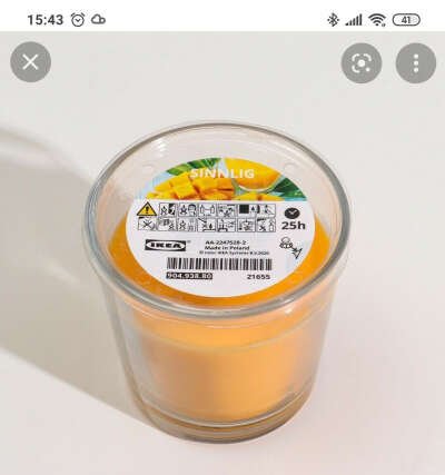 Свеча с запахом манго или ванили из икеи