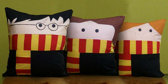 Trio of Wizard Pillow Covers Harry Potter