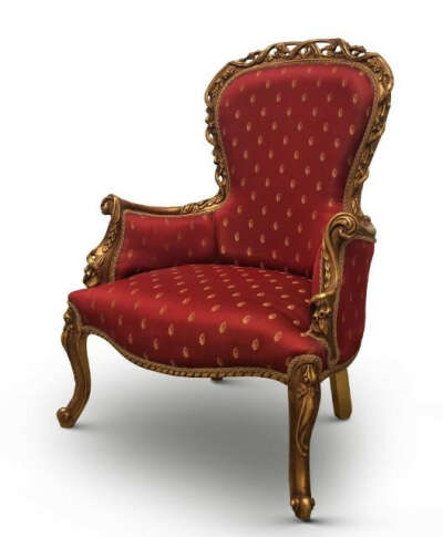 Belle de jour, French Style,Ruby Red, Patterned Silk, Armchair (Set of 2)