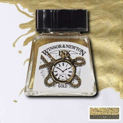 Тушь WINSOR&NEWTON цв.№283 золотой, банка 14мл