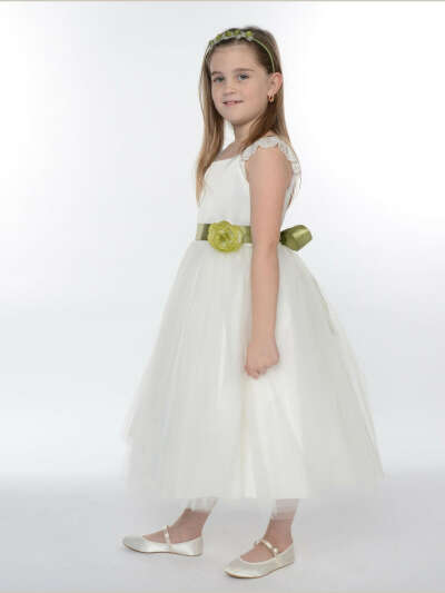 2017 Flower Girl Dresses Hand-Made Flower Satin and Tulle JKF029