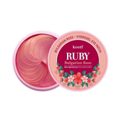 Koelf Гидрогелевые патчи для кожи вокруг глаз с рубиновой пудрой Ruby & Bulgarian Rose Eye Patch
