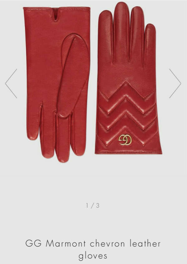 GG marmont chevron leather gloves