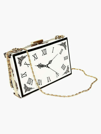 Clock Pattern Bag With Chain Strap - Choies.com