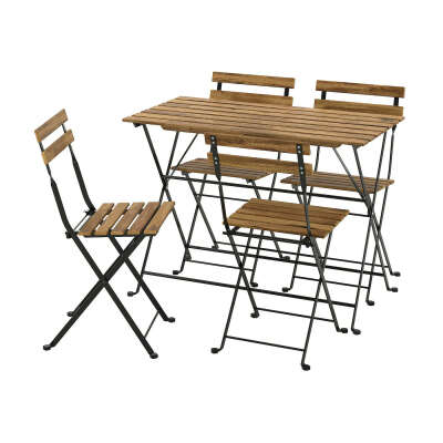 TÄRNÖ ТЕРНО Стіл+4 стільці, вуличний - чорний/світло-коричневий морений - IKEA