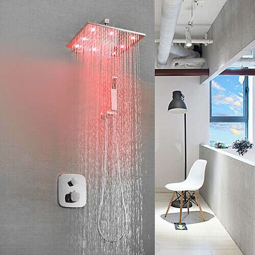 Contemporary Chrome Wall Mounted Brass Valve Shower Faucet– FaucetSuperDeal.com
