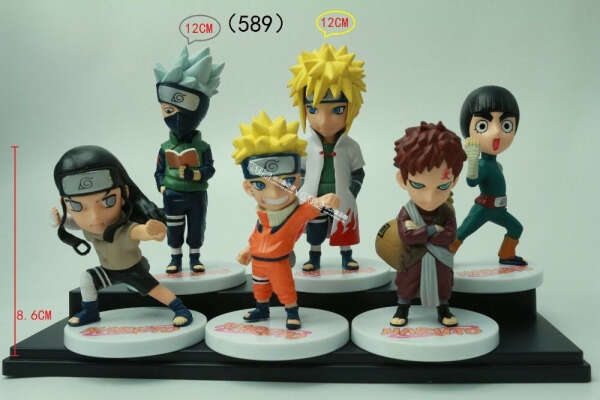 Naruto Action Figures Naruto Kakashi Gaara Rock Lee Minato Neji set of 6