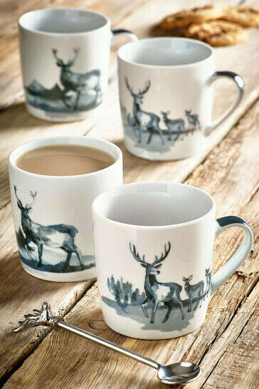 Set of 4 Aspen Stag Mugs