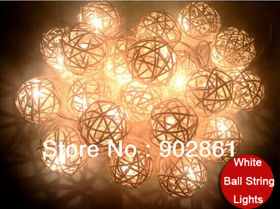 Funlife Wedding Party String Lights 20pcs White Thailand Style Hand Weaved Rattan String Ball Lantern Xmas Ball N1012w купить на AliExpress