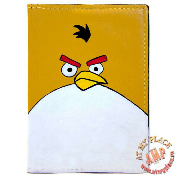 Желтая обложка на паспорт Angry Birds
